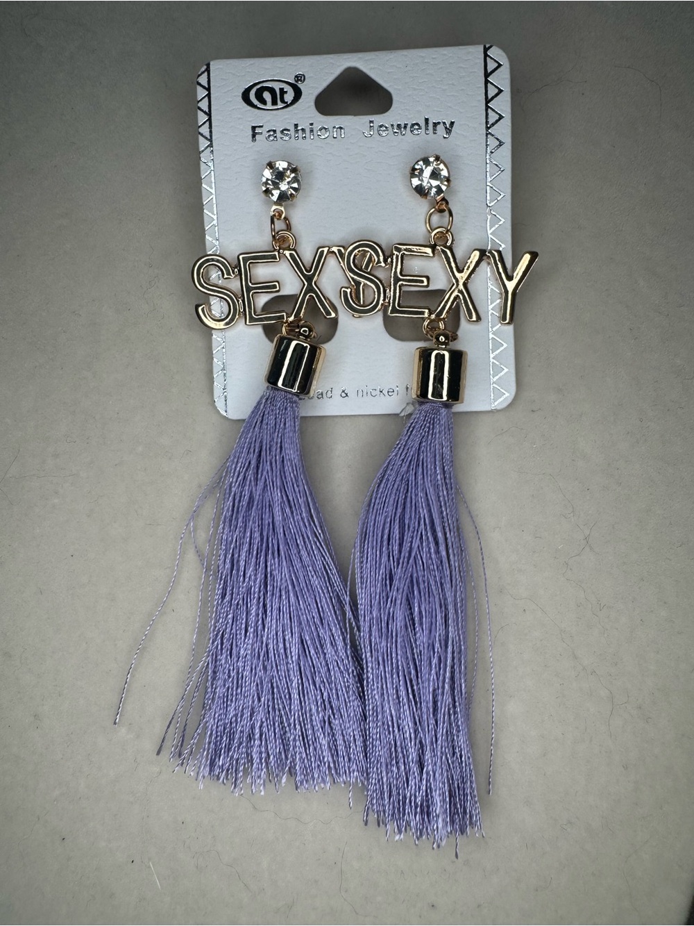 New Fashion Jewelry 'SEXY' Lavender Tassel Drop Earrings